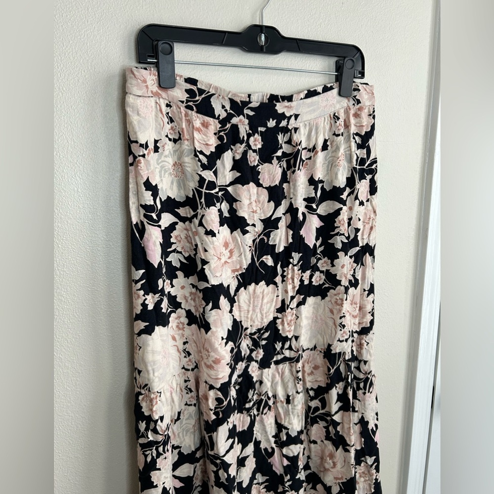 Saltwater Luxe Rex Floral Print Midi Maxi Skirt 100% Rayon Size XL - Picture 3 of 7